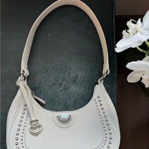 Brighton White Shoulder Bag with Studded Details